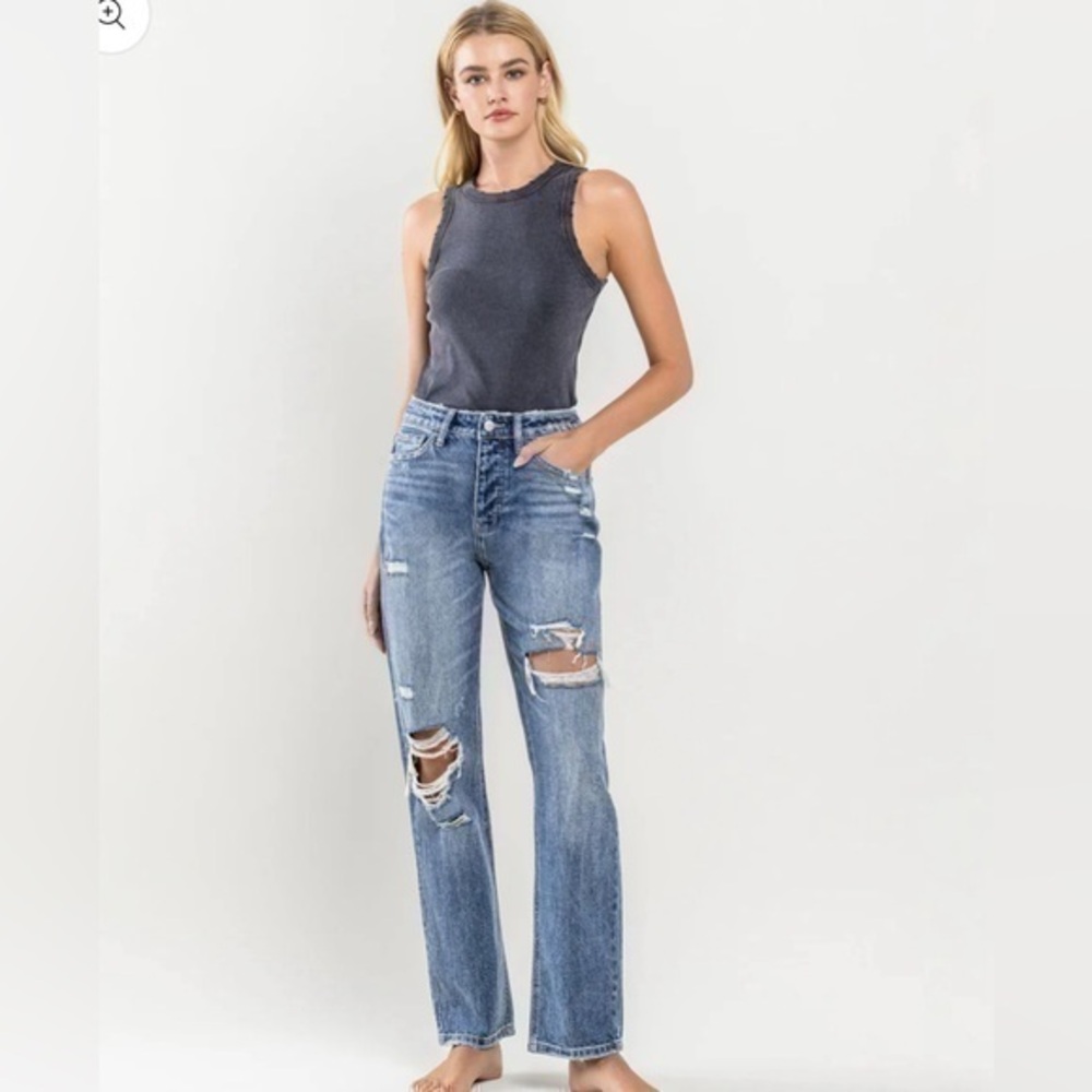 Flying Monkey Mase - Super High Rise Slim Straight Jeans 24